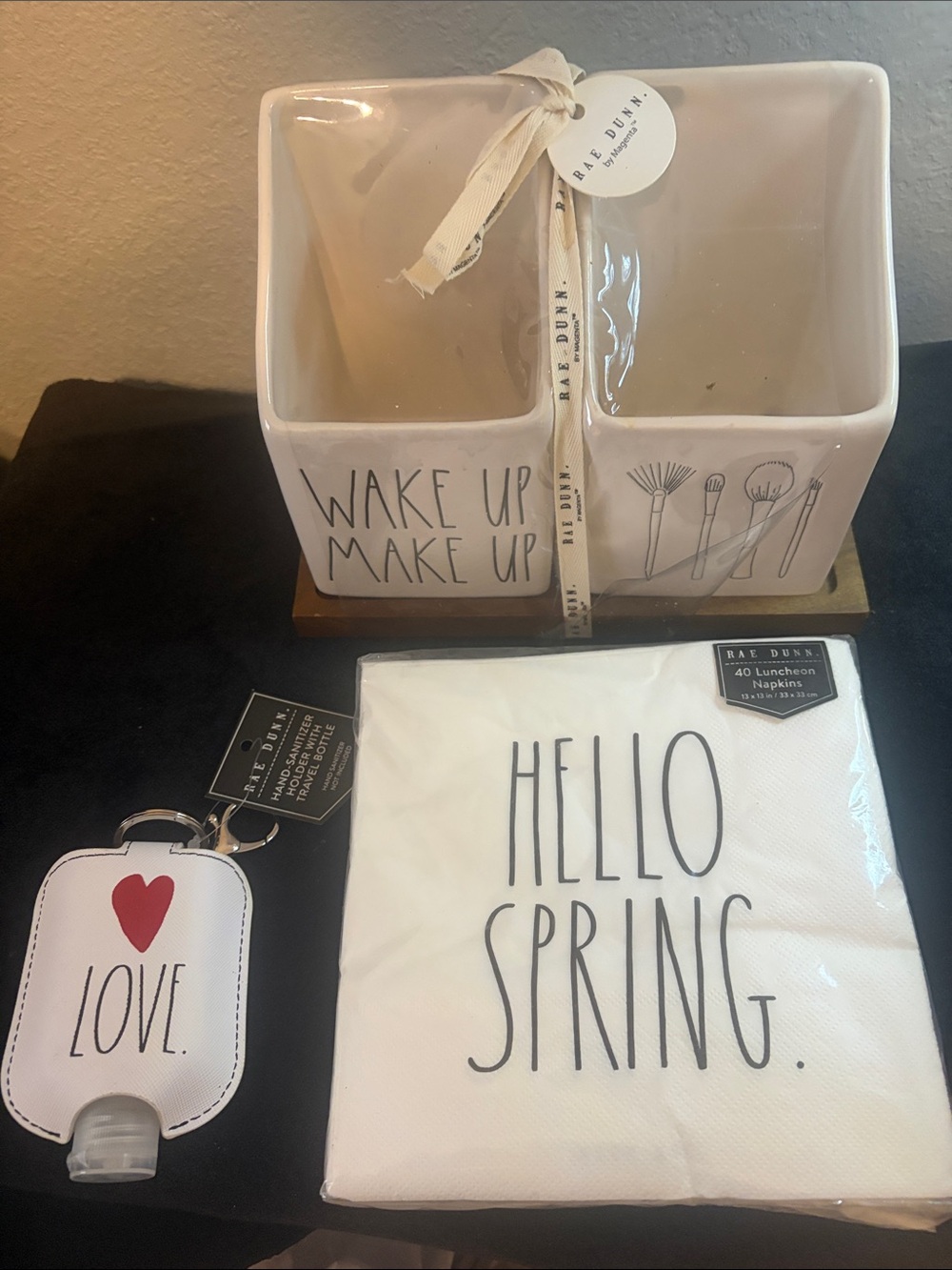 Rae Dunn White 'Wake Up Make Up' Ceramic Organizer - White